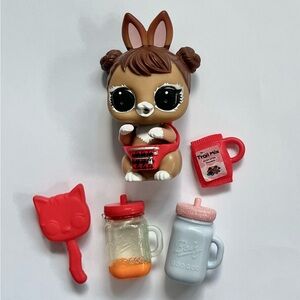 LOL Surprise Bunny in the Woods Doll Pet Winter Disco + 2 Bottles, Brush, Snack